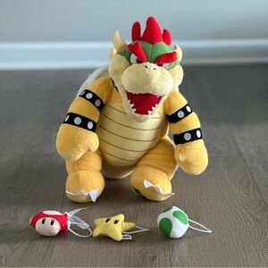 Build-A-Bear 18" Bowser King Koopa Nintendo Super Mario Bros With 3 Wristlets